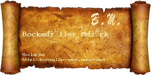 Bockmüller Márk névjegykártya